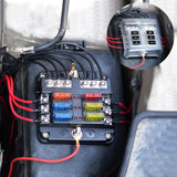 Maxbell 6-Way Blade Fuse Box for LED Indicator and Protection Cover