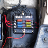 Maxbell 6-Way Blade Fuse Box for LED Indicator and Protection Cover
