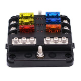 Maxbell 6-Way Blade Fuse Box for LED Indicator and Protection Cover
