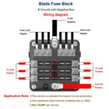 Maxbell 6-Way Blade Fuse Box for LED Indicator and Protection Cover