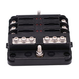 Maxbell 6-Way Blade Fuse Box for LED Indicator and Protection Cover