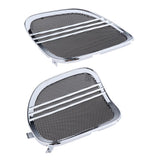 Maxbell Silver Tri Line Speaker Grills Covers Accents for Harley Road Glide 2015-17