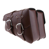 Maxbell Universal Motorcycle Side Bag Saddle Bags Fork Tool Pouch Storage Luggage Brown