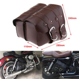 Maxbell Universal Motorcycle Side Bag Saddle Bags Fork Tool Pouch Storage Luggage Brown