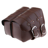 Maxbell Universal Motorcycle Side Bag Saddle Bags Fork Tool Pouch Storage Luggage Brown
