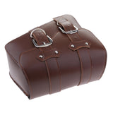 Maxbell Universal Motorcycle Side Bag Saddle Bags Fork Tool Pouch Storage Luggage Brown