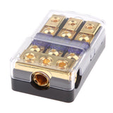 Maxbell Car Stereo Audio 3-Way 80A In-Line Fuse Holder Power Distribution Block with Waterproof Cover - Aladdin Shoppers