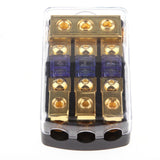 Maxbell Car Stereo Audio 3-Way 80A In-Line Fuse Holder Power Distribution Block with Waterproof Cover - Aladdin Shoppers