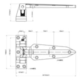 Maxbell Chrome Reversible Heavy Duty Double Knuckle Hinge for Walk-In Freezer/Cooler/Refrigerator SK2-1460 - Aladdin Shoppers