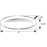 Maxbell Silver Oval Dome Ceiling Light Roof LED 12V Interior Camper RV Boat Trailer - Aladdin Shoppers