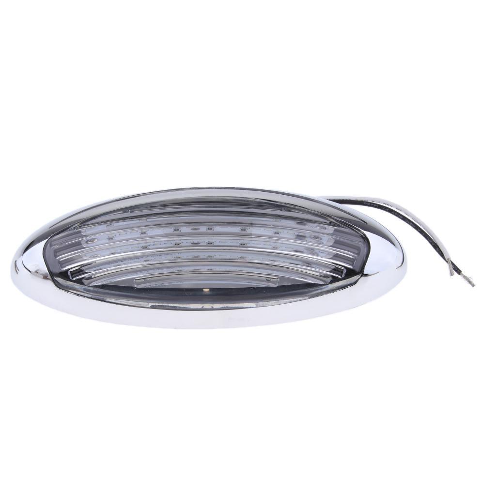 Maxbell Maxbell Silver Oval Dome Ceiling Light Roof LED 12V Interior Camper RV Boat Trailer