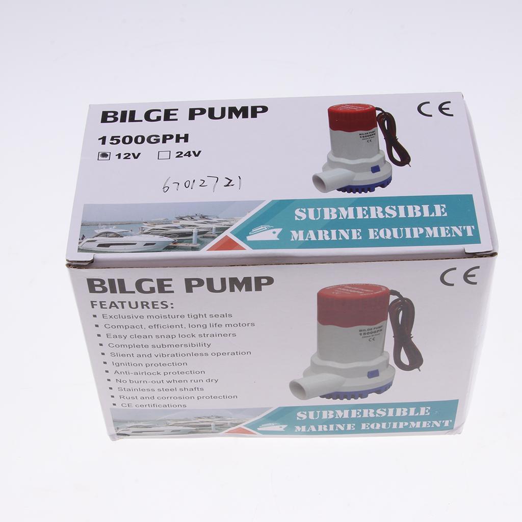 Maxbell Maxbell 12V DC 1500GPH Automatic Bilge Pump Boat Submersible Bilge Pump 1-1/8'' Outlet