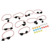 Maxbell 10x Inline 14AWG Blade ATM Medium Fuse Holder & 20x Fuses Set for Boat Car Marine - Aladdin Shoppers
