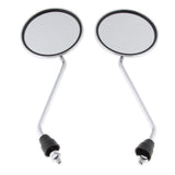 Maxbell 1 Pair Chrome Round Rearview Side Mirrors for Motorcycle Scooter 8mm - Aladdin Shoppers