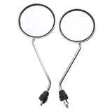 Maxbell 1 Pair Chrome Round Rearview Side Mirrors for Motorcycle Scooter 8mm - Aladdin Shoppers