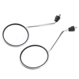 Maxbell 1 Pair Chrome Round Rearview Side Mirrors for Motorcycle Scooter 8mm - Aladdin Shoppers