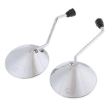 Maxbell 1 Pair Chrome Round Rearview Side Mirrors for Motorcycle Scooter 8mm - Aladdin Shoppers