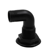Maxbell Maxbell 1'' Black Polypropylene Thru Hull Fitting Hose 90 Degree For Marine Boat