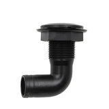 Maxbell Maxbell 1'' Black Polypropylene Thru Hull Fitting Hose 90 Degree For Marine Boat