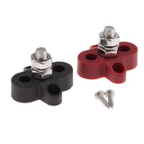 Maxbell Red & Black Junction Block Power Post Set Insulated Terminal Stud 8mm Ring for Marine Boat Yachts Car Truck RV - Aladdin Shoppers