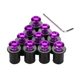 Maxbell 4x10 Pieces Universal Windscreen Windshield Bolts Screw Kit M5 5mm Bolt Purple