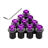 Maxbell 4x10 Pieces Universal Windscreen Windshield Bolts Screw Kit M5 5mm Bolt Purple
