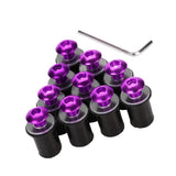 Maxbell 3x10 Pieces Universal Windscreen Windshield Bolts Screw Kit M5 5mm Bolt Purple