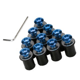 Maxbell 2x10 Pieces Universal Windscreen Windshield Bolts Screw Kit M5 5mm Bolt Blue