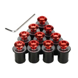 Maxbell 4x10 Pieces Universal Windscreen Windshield Bolts Screw Kit M5 5mm Bolt Red