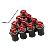 Maxbell 2x10 Pieces Universal Windscreen Windshield Bolts Screw Kit M5 5mm Bolt Red