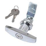 10xSilver Safe Garage Door Opener T Handle Lock for 2 Keys for Toolbox Cabinet