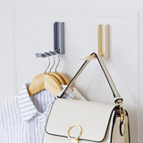 Maxbell 2xFoldable Sticky Wall Clothes Hanging Hooks Holder for Bathroom Bedroom Gray