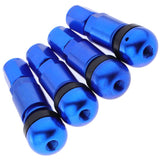 Maxbell 3x4 Pcs Car Tubeless Wheel Dust Caps Tire Valve Stems Blue + Black
