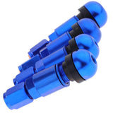 Maxbell 2x4 Pcs Car Tubeless Wheel Dust Caps Tire Valve Stems Blue + Black