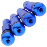 Maxbell 3x4 Pcs Car Tubeless Wheel Dust Caps Tire Valve Stems Blue + Black