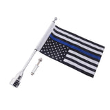 Maxbell Adjustable 10 x 7 Inch Blue American Flag + Flagpole Mount Luggage Rack/Fender， UV Fade Resistant - Aladdin Shoppers