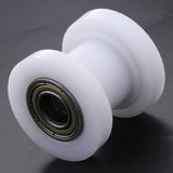 Maxbell 4xMotorcycle 10mm Chain Roller Pulley Tensioner Wheel Guide for Cars White
