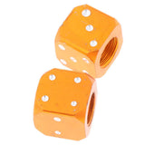 Maxbell 2 pcs Orange Dice Tire air Valve Stem Caps Car Truck Bike ATV Wheel Rims - Aladdin Shoppers
