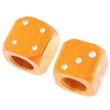Maxbell 2 pcs Orange Dice Tire air Valve Stem Caps Car Truck Bike ATV Wheel Rims - Aladdin Shoppers