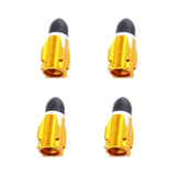 Maxbell 4x4Pieces Alloy Tire Stem Valve Caps Dust Cover for Motorcycle Yellow + Black