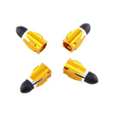 Maxbell 3x4Pieces Alloy Tire Stem Valve Caps Dust Cover for Motorcycle Yellow + Black