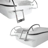 Maxbell 2 Steps Stainless Steel Telescoping Folding Ladder for Boat Marine Yacht