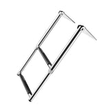 Maxbell 2 Steps Stainless Steel Telescoping Folding Ladder for Boat Marine Yacht