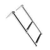 Maxbell 2 Steps Stainless Steel Telescoping Folding Ladder for Boat Marine Yacht