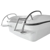 Maxbell 2 Steps Stainless Steel Telescoping Folding Ladder for Boat Marine Yacht
