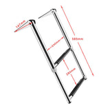 Maxbell 2 Steps Stainless Steel Telescoping Folding Ladder for Boat Marine Yacht