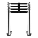 Maxbell 4 Steps Stainless Steel Telescoping Folding Ladder for Boat Marine Yacht