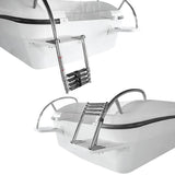 Maxbell 4 Steps Stainless Steel Telescoping Folding Ladder for Boat Marine Yacht