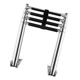 Maxbell 4 Steps Stainless Steel Telescoping Folding Ladder for Boat Marine Yacht