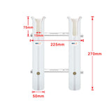 Maxbell 2 Tubes Link White Plastic Fishing Rod Racks Fishing Rod Racks Holder Socket